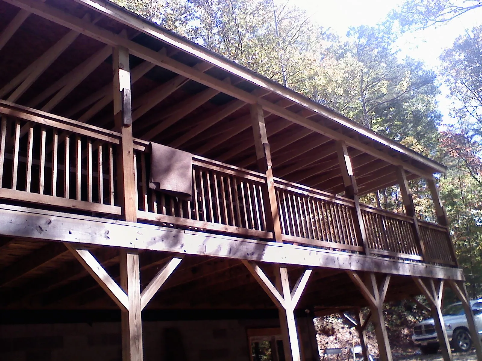 Timber framing under a new elevated porch and deck — Roof Leak Repair in Lumberville by Roofing Brothers